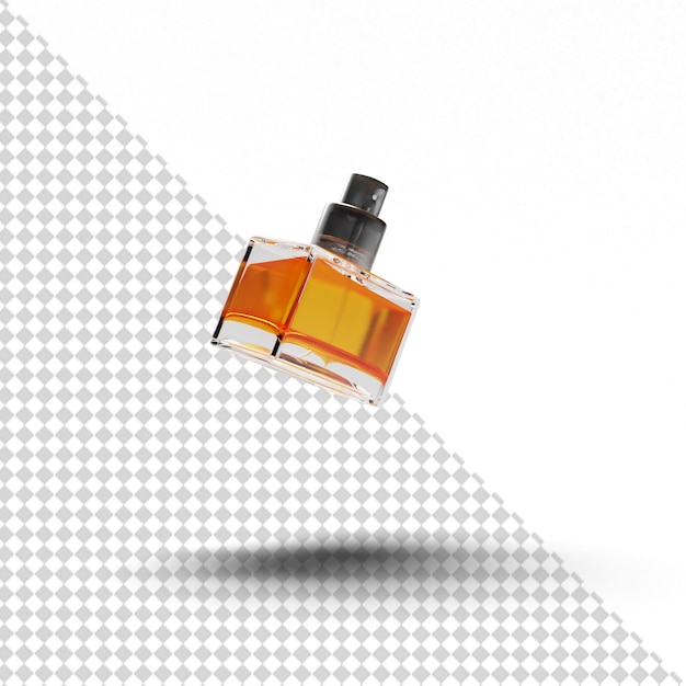 3d bottle parfum design mockup with transparent background