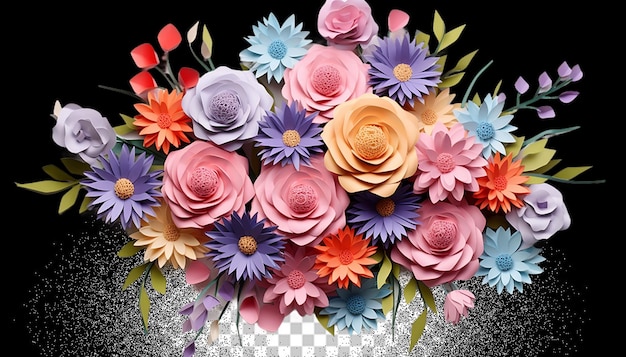 PSD 3d bouquet of flower png transparent