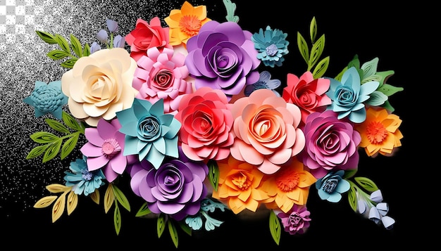 Bouquet 3d di fiori png trasparente