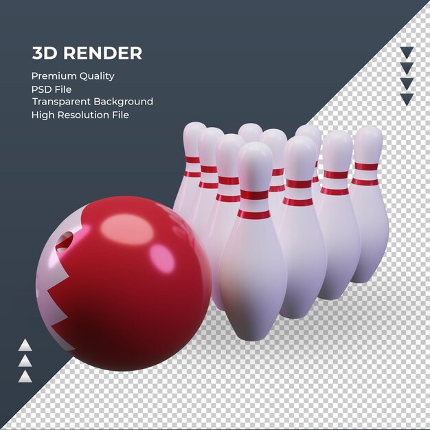 PSD 3 d ボーリングの日バーレーン フラグ レンダリング右ビュー