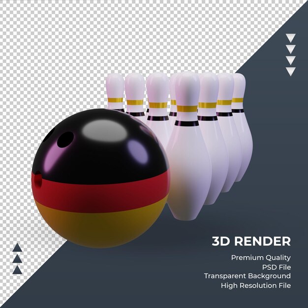 PSD 3d bowling day germany flag rendering front view