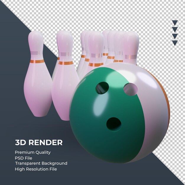 3d bowling day irlanda bandiera rendering vista a sinistra