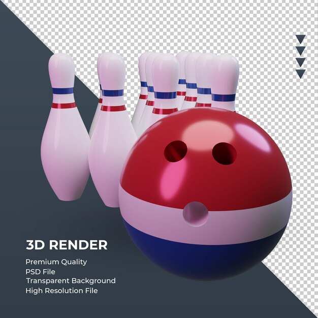 PSD 3 d ボウリングの日オランダ フラグ レンダリング左ビュー