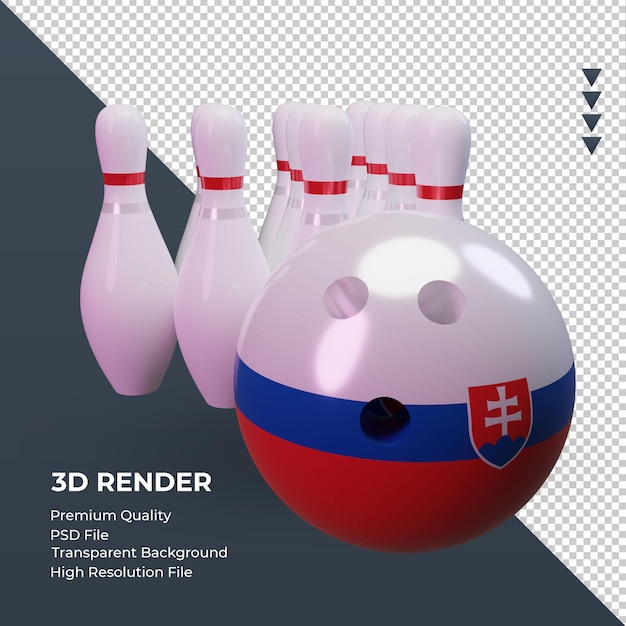 3d bowling day slovakia flag rendering left view