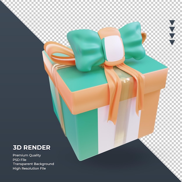 3d box regalo bandiera dell'irlanda rendering vista a sinistra