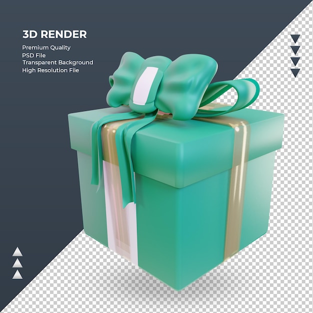 3d box gift nigeria flag rendering right view