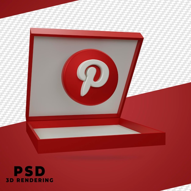 PSD 3d box pinterest rendering isolato