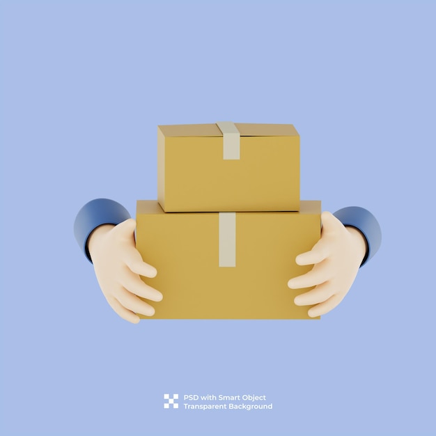 PSD 3d boxes package delivery