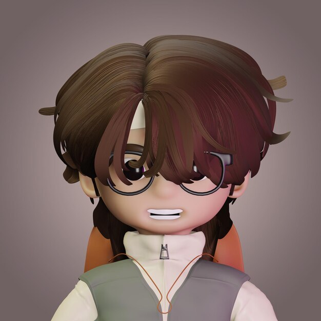 PSD 3d boy character avatar user interface