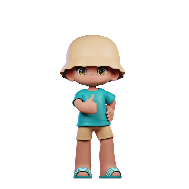 3d Boy Tosca T-shirt pokazujący kciuki w górę