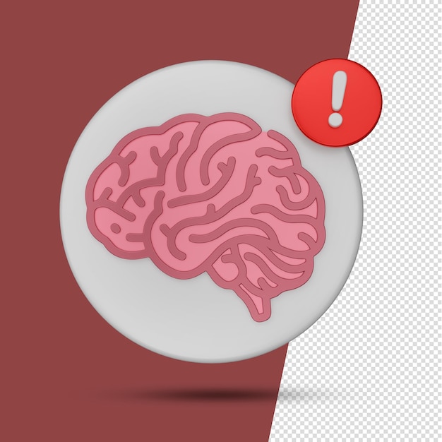 3d brain icon brain illustration for composition