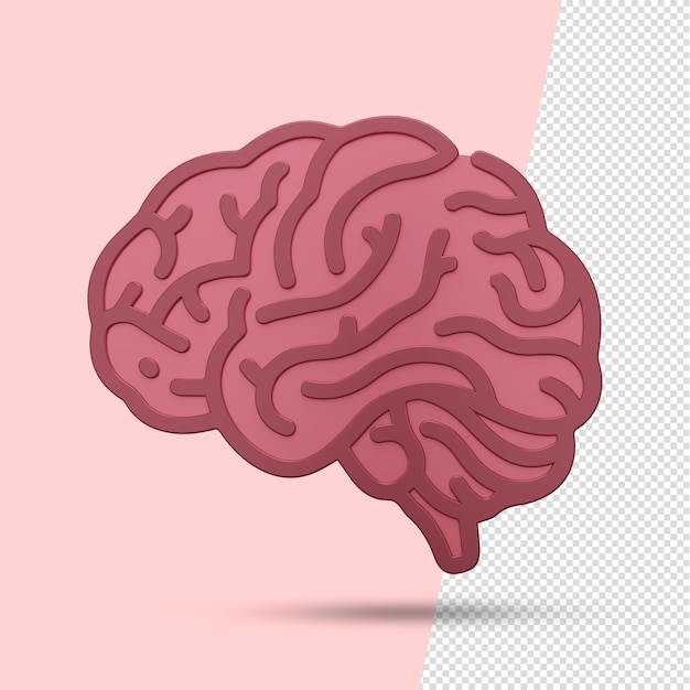 PSD 3d brain icon brain illustration for composition