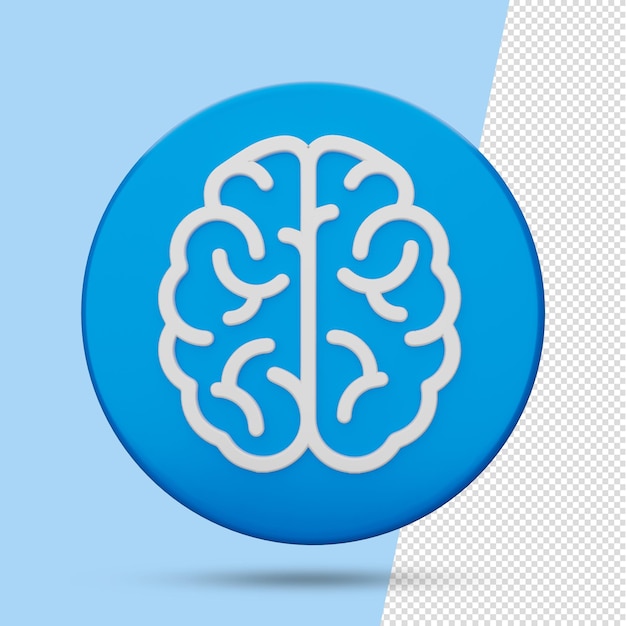 PSD 3d brain icon brain illustration for composition