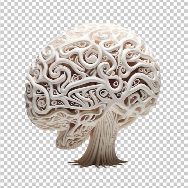 PSD 3d brain piece on white background