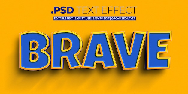 Эффект стиля 3d brave text