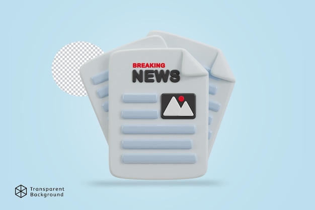 3d breaking newspaper icon vector illustration