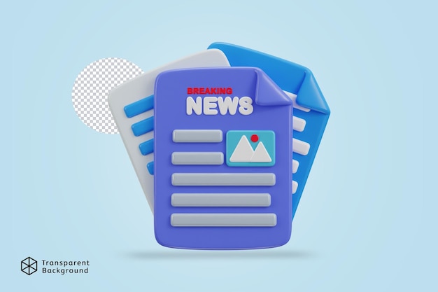 PSD 3d breaking newspaper icon vector illustration