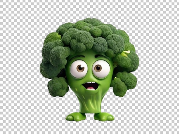 PSD 3d broccoli funny cartoon character