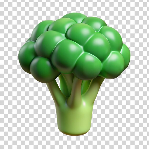 PSD 3d broccoli isolated on transparent background