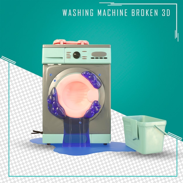3d Broken washing machine