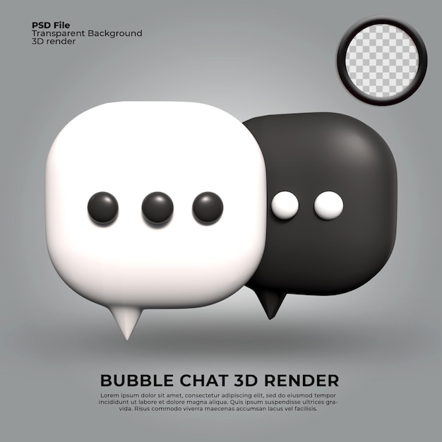 Icona di chat bolla 3d png psd trasparente