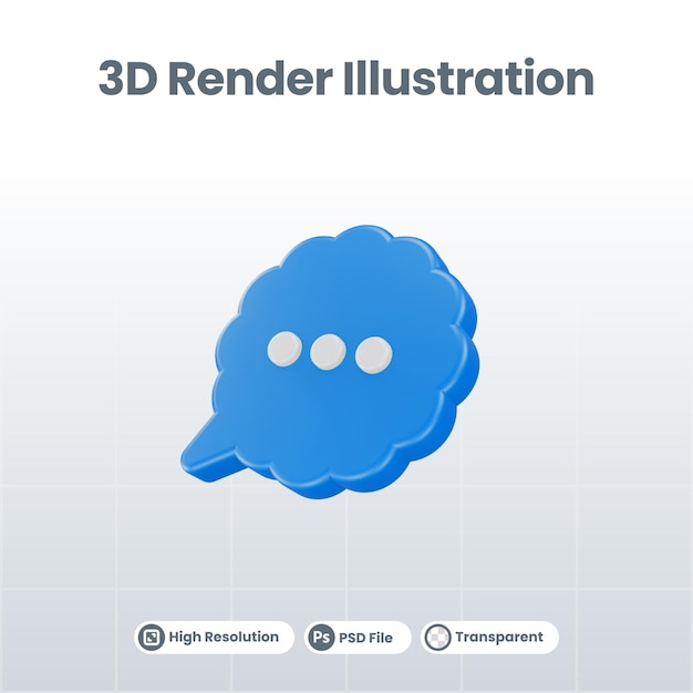 PSD 3d bolla chat isolato illustrazione 3d