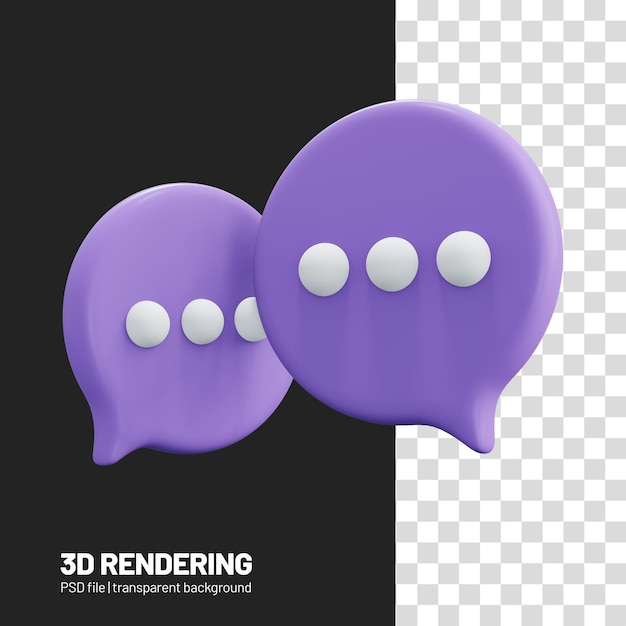 PSD 3d bubble chat lub speech bubble