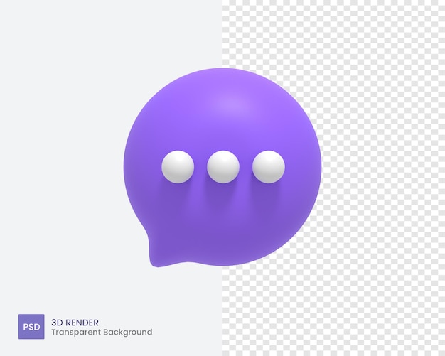 PSD 3d bubble chat message talk comment icon for messaging app