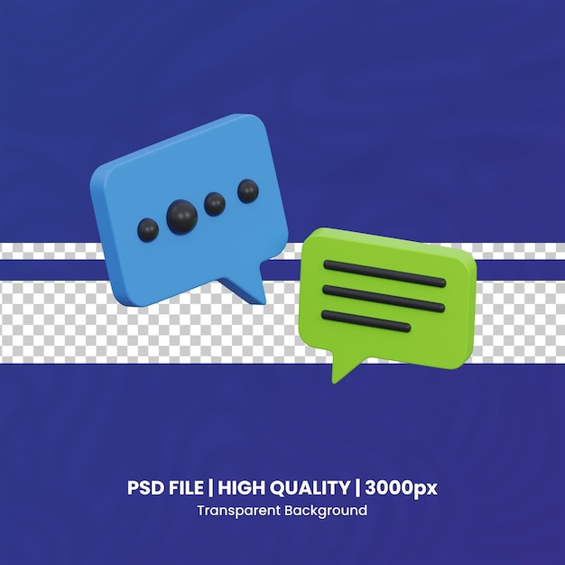 3d bubble chat transparent background