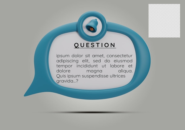 PSD 3d bubble question engagement interface mockup