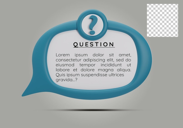 PSD 3d bubble question engagement interface mockup