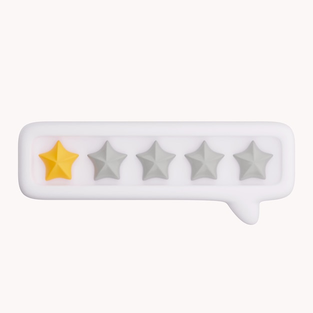 3d bubble rating for satisfaction 3d 5 star for quality customer rating feedback concept from client employee product review 3d 5 star vector render