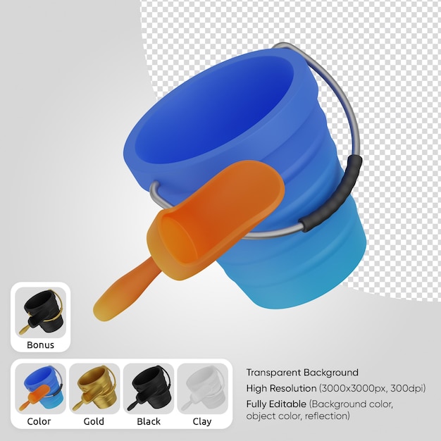 3d bucket shovel