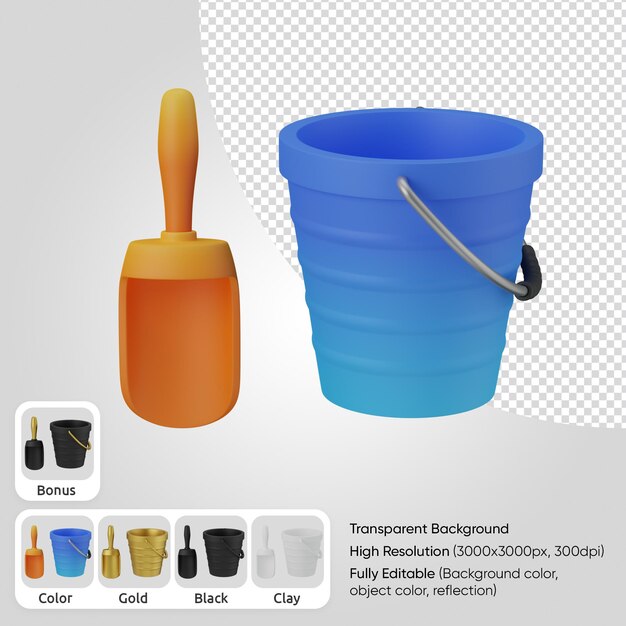 3d bucket shovel