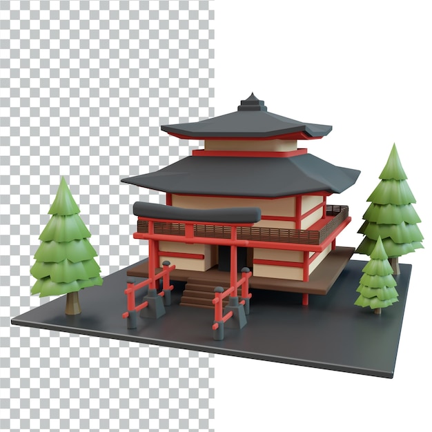 PSD 3d building illustration ontwerp rendering