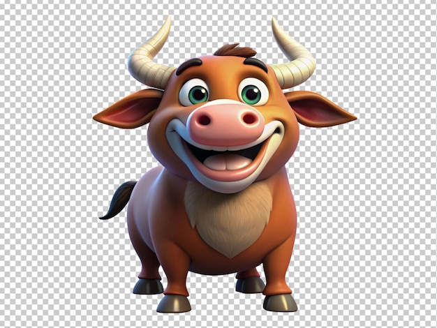 3d bull cow buffalo cartoon personage