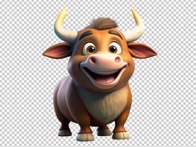 3d bull cow buffalo cartoon personage