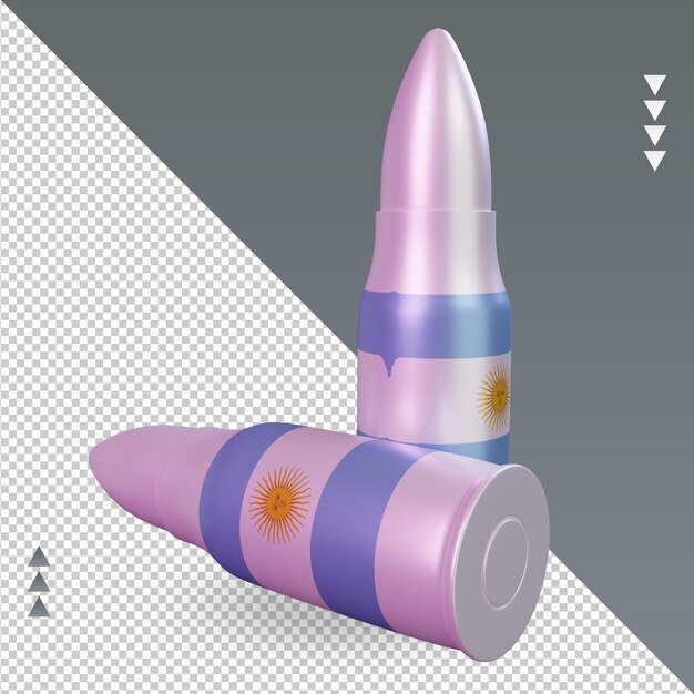 3d bullet argentina flag rendering left view