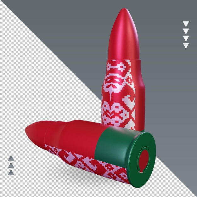 3d bullet belarus flag rendering left view