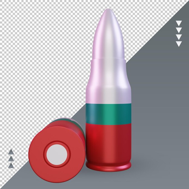 PSD 3d bullet bulgaria bandiera rendering vista frontale