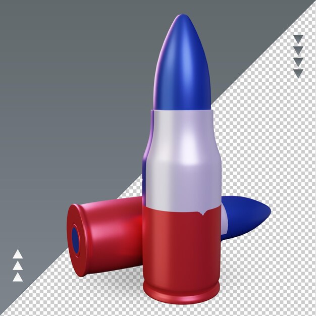 3d 총알 칠레 플래그 렌더링 오른쪽 보기