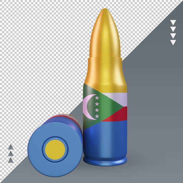 3d bullet comoros flag rendering front view