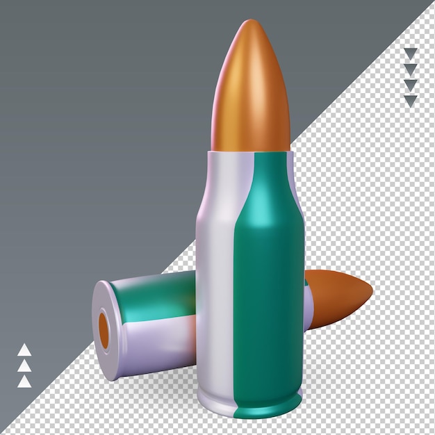 3d bullet cote divoire flag rendering right view