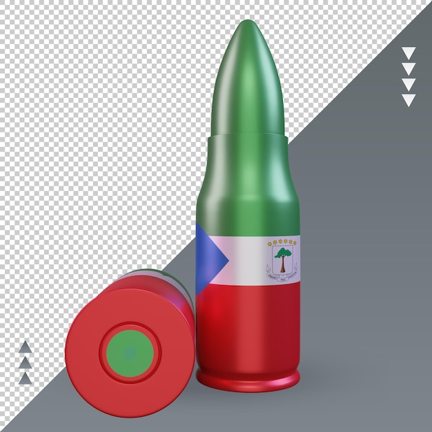 PSD 3d bullet equatorial guinea flag rendering front view