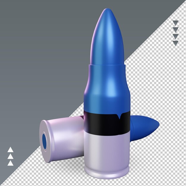 3d bullet estonia flag rendering right view