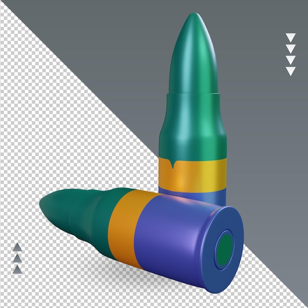 3d bullet gabon flag rendering left view