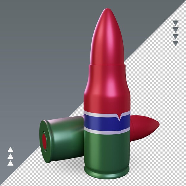 PSD 3d bullet gambia flag rendering right view