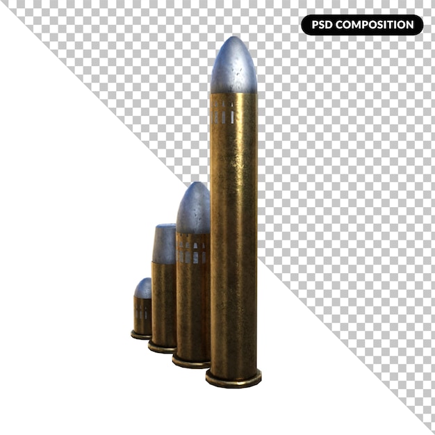 3d bullet gun isolated