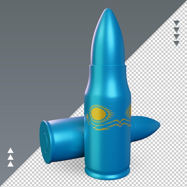 3d bullet kazakhstan flag rendering right view