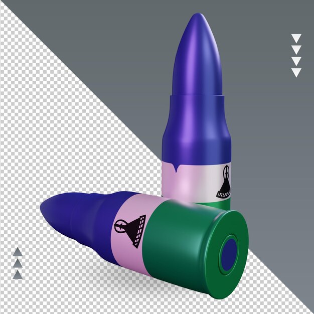 3d bullet lesotho bandiera rendering vista a sinistra